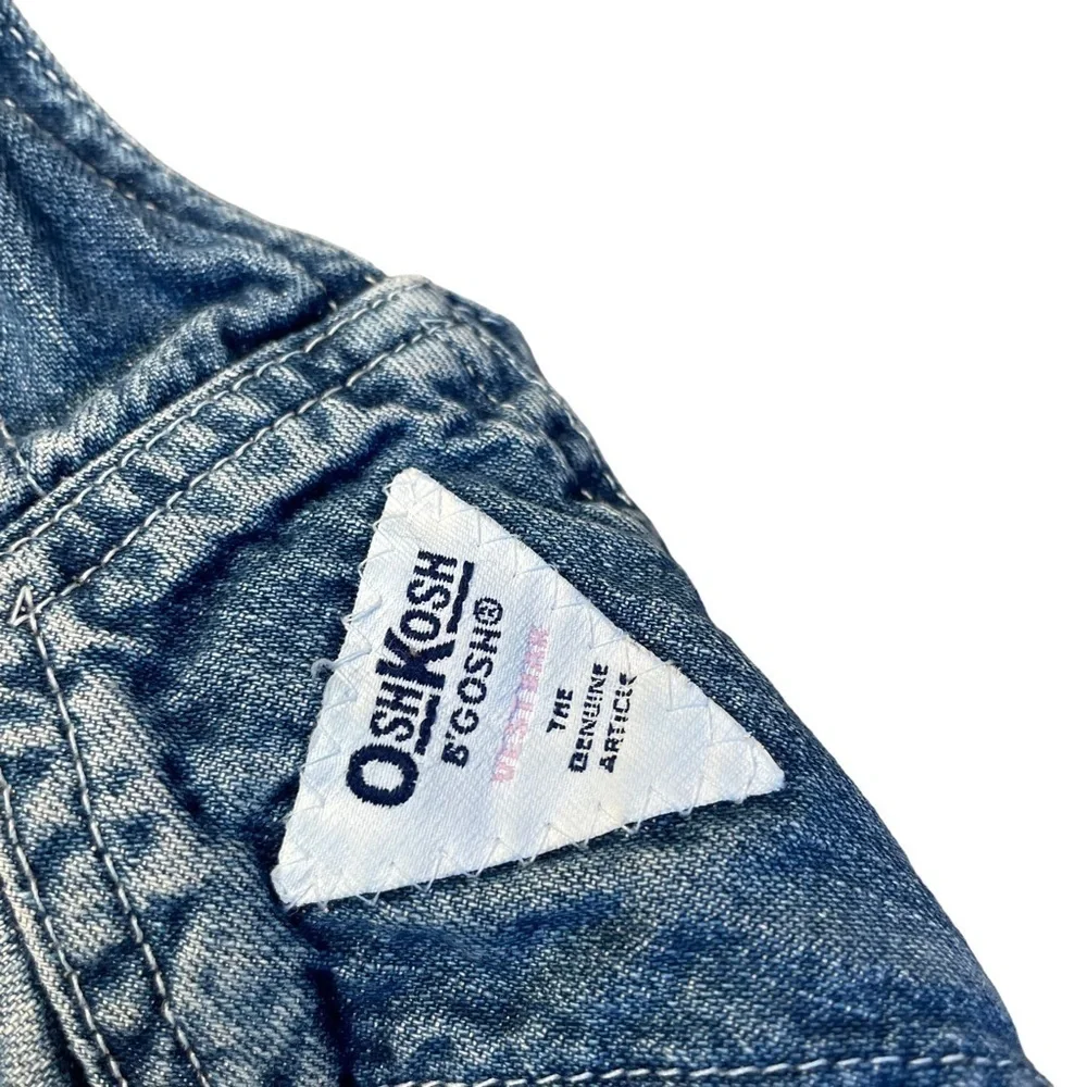 Vintage 90s Dress Size 4T Oshkosh B’gosh Vestbak Denim Jean Girl Overall Jumper